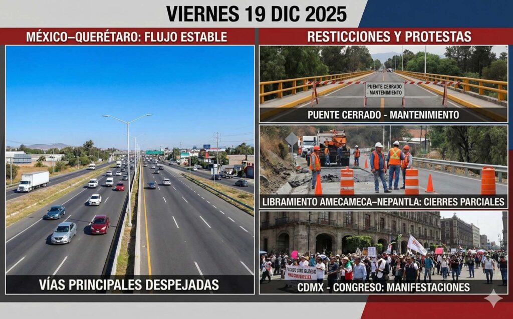 Autopistas en México mantienen fluidez, pero bloqueos y cierres puntuales afectan ciertos tramos